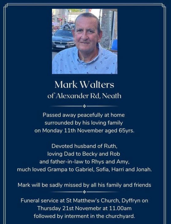 Obituary Mark Walters